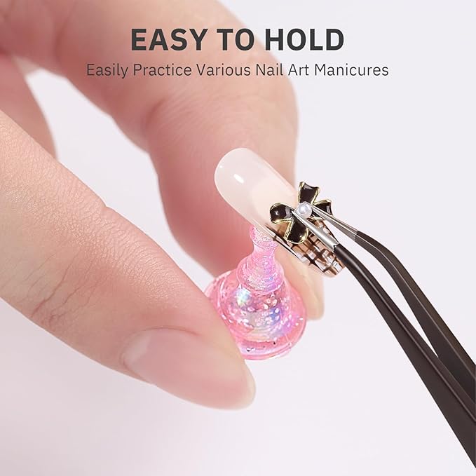 ETERCYCLE 2 Set Nail Holder for Display Painting Nails - Aurora Acrylic Magnetic Practice Nail Stand Set - Fake Nail Holder for Press On Nails with Reusable Adhesive Putty (Pink)