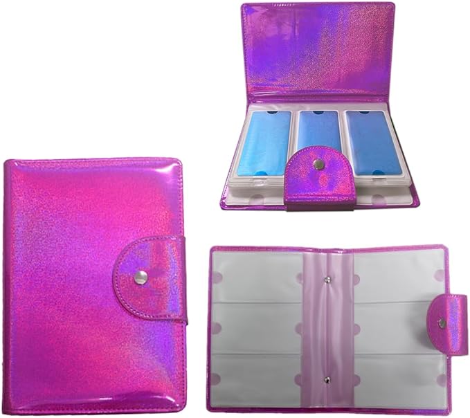 Finger Angel 60 Slots Nail Plates Holder Case Stamping Templates Organizer Retangel Nail Printing Molds Collection Manicure Tool Accessorie-6x12Cm Template Case Rose Red