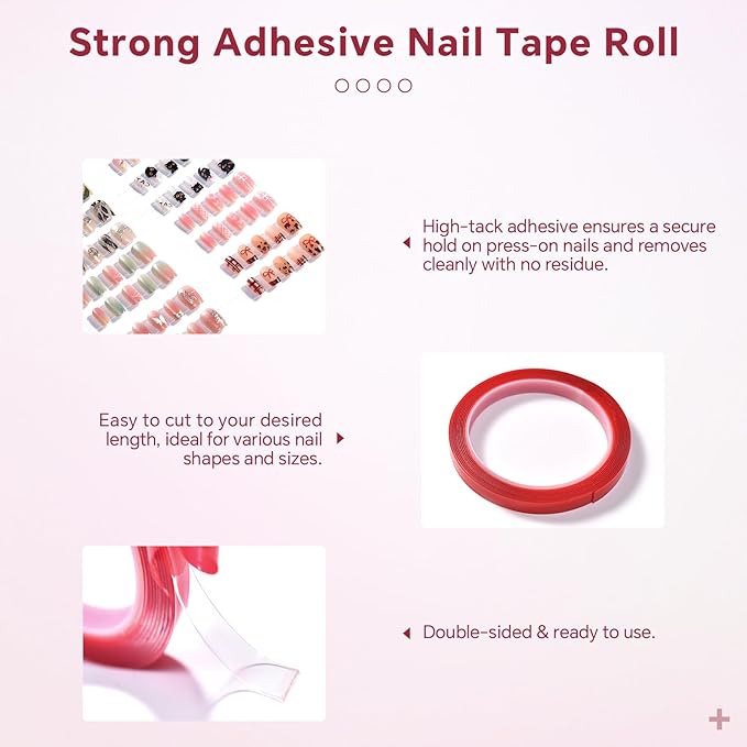 KADS Clear Press On Nails Storage Box Empty Press On Flase Nails Packageing Case Display Chart with Double Side Adhensive Tape (Box)