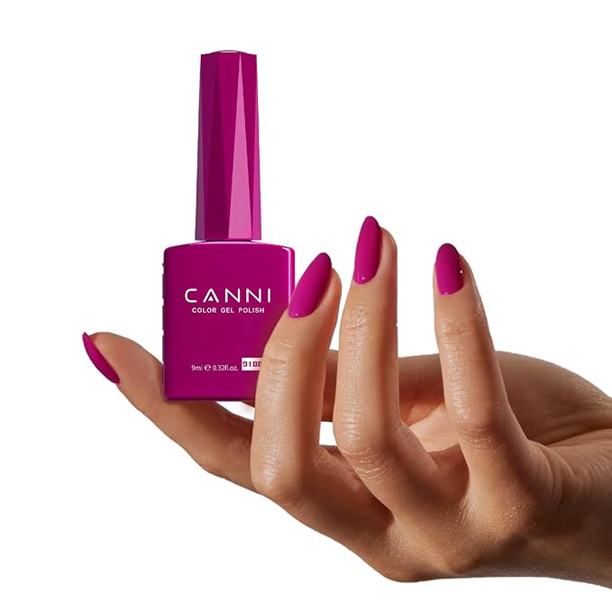 CANNI Deep Purple Red Gel Nail Polish, 1Pcs Dark Berry Purple Gel Polish Color Soak Off U V Nail Manicure Salon DIY at Home