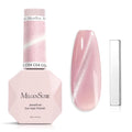 MelodySusie Jeweliver Cat Eye Gel Nail Polish, 0.5 Fl Oz Pink Glitter Holographic Magnetic Nail Polish with Magnet, UV Nail Polish for Nail Art Manicure Salon DIY at Home C04