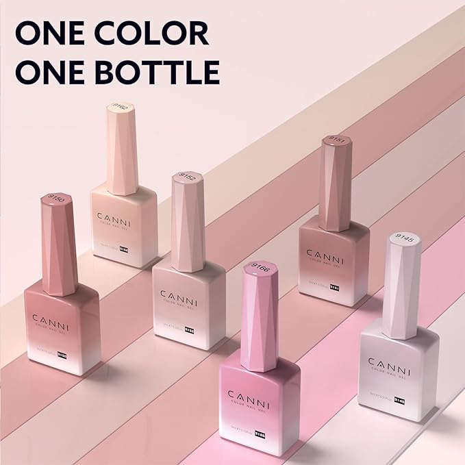 CANNI Pink Gel Nail Polish, 1Pcs Jelly Nude Pink Gel Polish Sheer Clear Light Pink Translucent Color