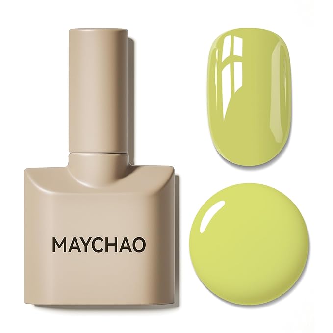 MAYCHAO 15ML Kiwi Green Gel Nail Polish 1Pc Fresh Greenery Gel Polish Soak Off UV LED Nail Polish Nail Art Starter Manicure Salon DIY at Home, 0.5 OZ
