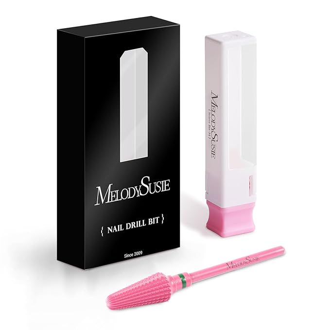 MelodySusie Professional Tornado Nail Drill Bits, 3/32'' Carbide Tungsten Multi-Function Bits, Suitable for Manicure Pedicure Cuticle Gel Polishing, Salon Bits, Pink Blossom, Series Bit-X, Coarse