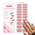 20Pcs Semi Cured Gel Nail Strips Dusty Rose Gel Nail Stickers Polish Nails Wraps UV/LED Light Needed Full Gloss Nails Polish Strips for Women Includes Prep Pads, File, Wooden Cuticle Stick