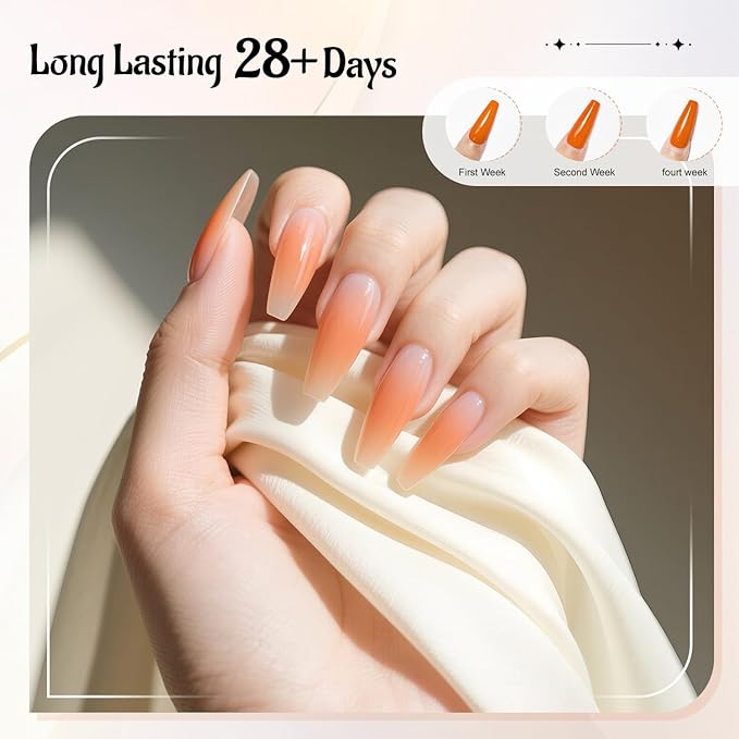 JODSONE 4 Bottle 10ML Nail Primer Base Coat Top Coat and Builder Gel Glossy Durable Long Lasting Gift for Girls at Home Salon Design