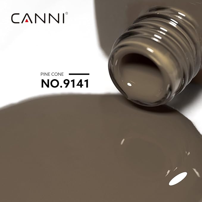 CANNI Brown Gel Nail Polish, 1Pcs Brown Gel Polish Color Nail Polish High Gloss Soak Off U V Nail Manicure Salon DIY at Home