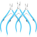 Mudder 3 Packs Cuticle Trimmer Nippers Cutter Tool Stainless Steel Nail Cuticle Scissors Remover with Pointed Blade Scissors Pedicure Manicure Tool for Fingernails and Toenails Nails Care(Blue)