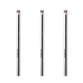 3PCS Nail Art Gradient Brushes - Silver Metal Handle, Soft Firm Bristles for Chrome/Mica Powder, Aura Nails & Eyelid Blending, No Shedding, Easy to Clean DIY Tool