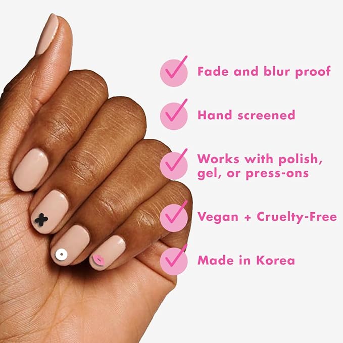 Olive & June Nail Art Stickers | Easy-to-Use Nail Designs | Nail Art Made Easy | Hand-Screened, No-Fade Ink | Accent, Mix & Match, or Cover Chipped Polish | Say it with Bubble Letters