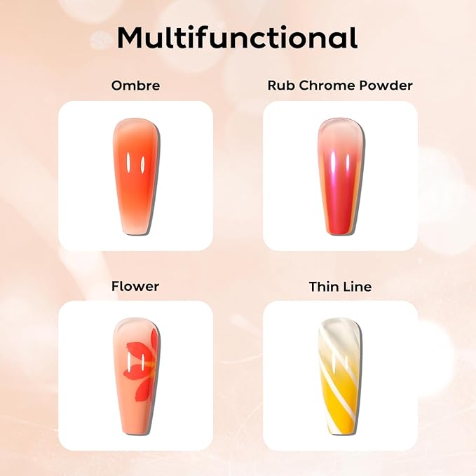 AIMEILI Ombre Gel Nail Polish Kit, Vegan, Cruelty Free, Gradient Blush Effect Solid Gel Polish 6 Colors Pat Painting Gel with Nail Sponge Drawing Brush