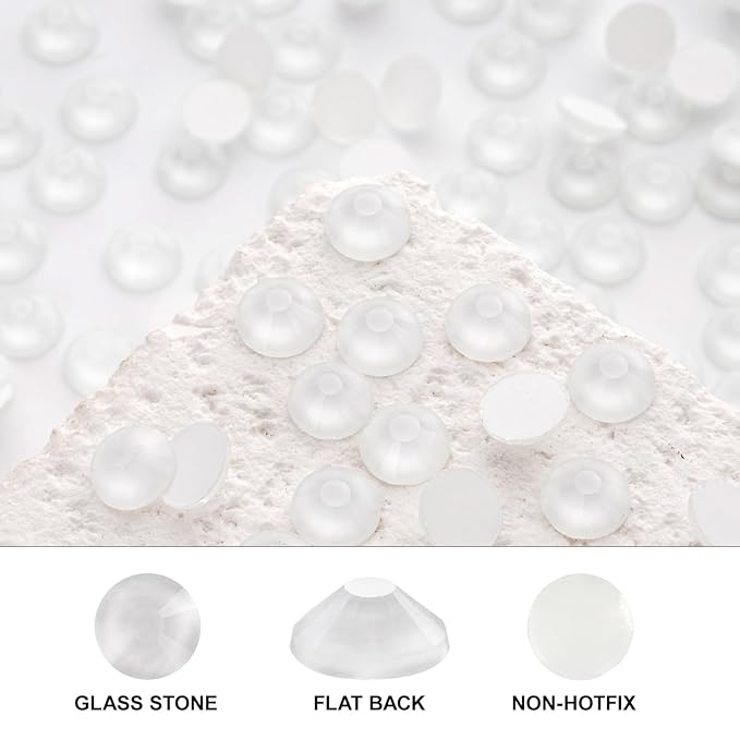 Novani 3000 Pieces Flatback Rhinestones Glass Round Gems Neon-White Crystals for Nail Art DIY Crafts Clothes Shoes,SS10,2.7-2.9mm
