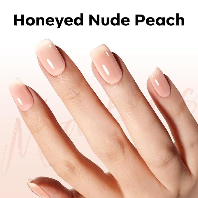 modelones Nude Gel Nail Polish Nude Pink Jelly Nail PolishV alentine Natural Color Soap Nails Translucent Soak Off LED Sheer Gel Polish15 ML