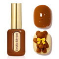 Double Rhythm 0.50 OZ Gel Polish Hema Free Same Color Same Bottle Golden Round Translucent Neutral Natural Milky 15 ML Jelly UV Polish Art DIY at Home (Brown-C1444)