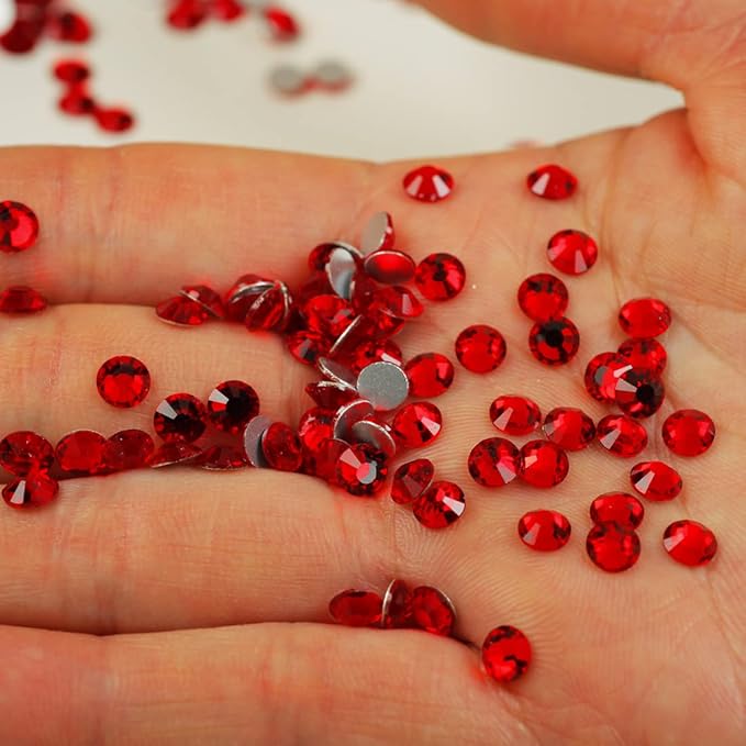 Genie Crystal SS20 Glass Rhinestones Light Siam, 1728pcs Red Flatback Strass Rhinestone for Crafts, Tumbler, Clothes & Shoes Decoration