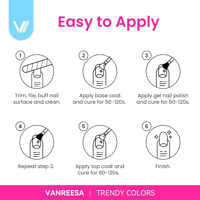 VANREESA 24 Pcs Gel Nail Polish Set, 21 Colors Gel Polish with Base Coat Glossy & Matte Top Coat Yellow Green Blue Pink Purple Orange Gel Polish Kit Nail Kit Gifts for Women Girls