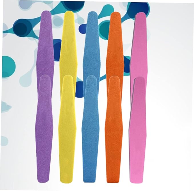 10pcs Clips for Weave Cute Travel Bottles Thick Sandpaper Scrub Strips Ceramic Cosmetic Jars Frosted Strip Manicure Tools Sponge File Block Sandpaper Repair Nail Grinding Stick