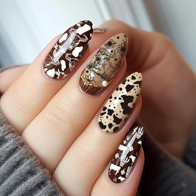 PH PandaHall 3pcs Cow-Theme Nail Stamping Plates 56 Patterns Cow Spots Nail Art Stencils Cute Animal Manicure Art Templates Leopard Nails Image Plates for Women Manicures Design Printing Supplies