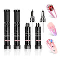 Makartt Nail Rhinestone Glue Gel-Upgrade Gel Nail Glue with Brush Pen Tip for Nail Charms Gems Super Strong Adhesive Precise for Nail Charms Crystals Rhinestone 3D Art Design Cured Need 8ml*4