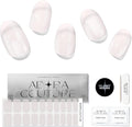 Semi Cured Gel Nail Strips with 20 Pieces - UV Gel Stickers, Manicure Kit, Easy Application Wraps Includes Prep Pads, Nail File, Wooden Stick - UV Light Required (Milky Purple)