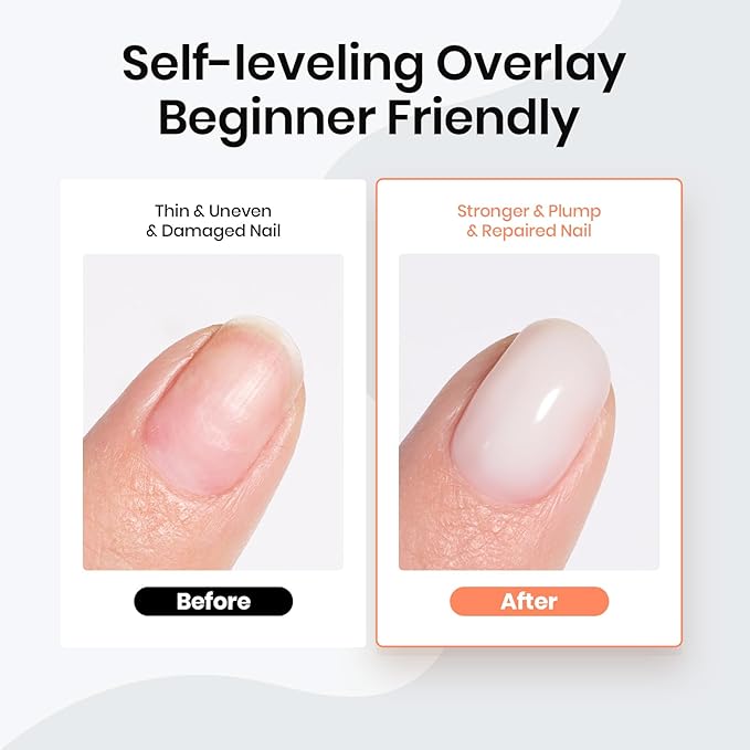 Beetles Milky White Rubber Base Gel Polish For Nail Thickening, 15ml Milky White Gel Polish Nail Strengthener Extension Color Base Gel In A Bottle UV LED Nail Lamp Cured