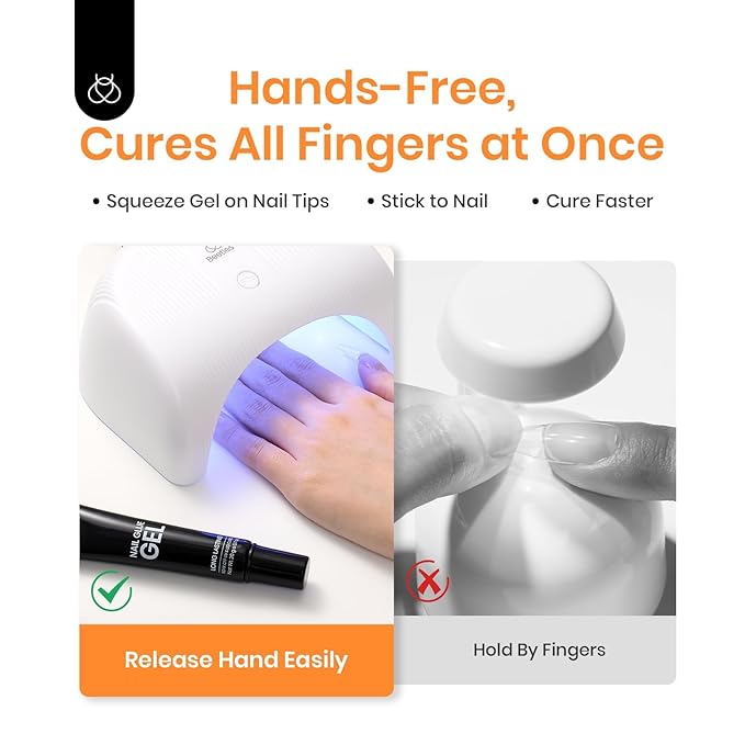Beetles Nail Glue Gel Hands-Free, 20g Tipex Solid Nail Glue Gel for Acrylic Nails Extension, Press On Nails, 3D Nail Art, Soak off UV & LED, Beginner Friendly Long Lasting DIY Home Manicure