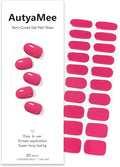 Semi Cured Gel Nail Strips (Carmine Red), 20 Pcs Gel Nail Wraps, Stickers, UV Light Required, Salon Quality, Long Lasting