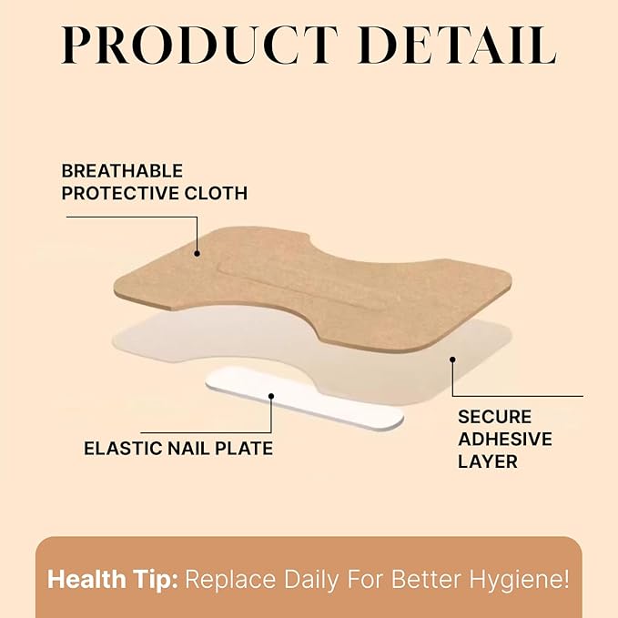 Ingrown Toenail Treatment Strips, 80Pcs Breathable Glue-Free Ingrown Toenail Corrector Patches with File, Professional Non-Slip Toenail Care Tools