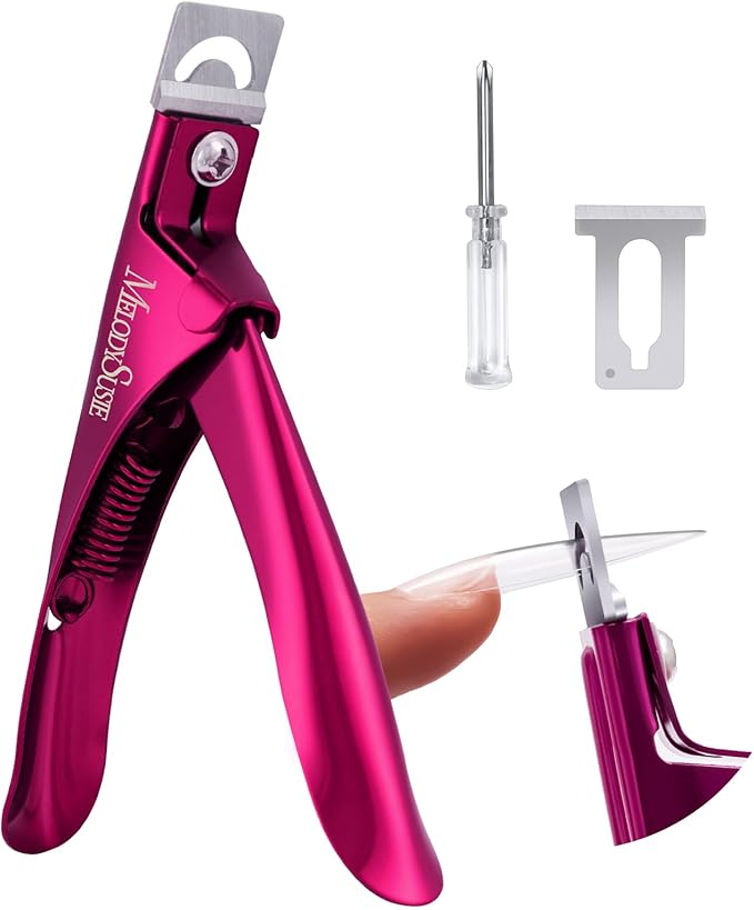 MelodySusie Acrylic Nail Clippers, Nail Clippers Cutters for Acrylic Nails Fake Nail Tips, Adjustable Stainless Nail Trimmer, Manicure Tool for Salon Home Nail Art, Plum