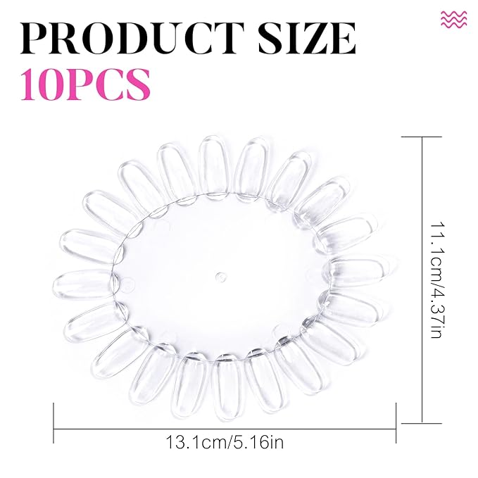 10Pcs False Nail Swatches Wheels Nail Polish Display Wheel Nail Display Color Sample Swatch Wheel Plastic Nail Art Color Tester Wheels for Manicure Swatches Color Show