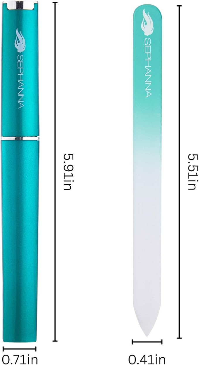 3 Pack Premium Crystal Glass Nail File for Natural Nails, Professional Glass Nail Files with case for Unisex, Portable Czech Glass Nail File Double Sided for Natural & Acrylic Nail Care