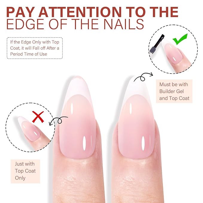AILLSA French Gel Nail Tips,180 Pcs Pink Medium Almond French Tip Press On Nails, Pre-Applied Primer & Base Coat, No Need File, Almond Fake Nails Press ons with Designs 15 Sizes