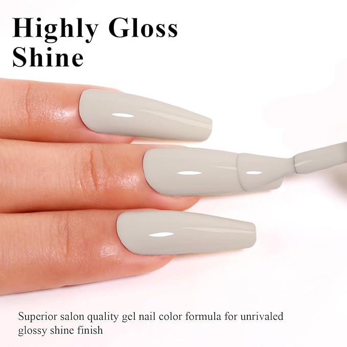 Imtiti Nude Gel Nail Polish, 0.5 Fl Oz Soy Milky White Gel Polish Soak Off LED UV Spring Summer DIY Nail Art Starter Manicure Salon