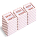 LIGHT RAIN Press on Nail Packaging for Salon - 3.5 x 3.5 X 0.8 Inch 3D Floating Frame, Storage Box Case 24 pcs, Display Card 24 pcs, Pre-cut Double Sided Strong Tape 48 pcs, OPP bag 24 pcs, Pink Color