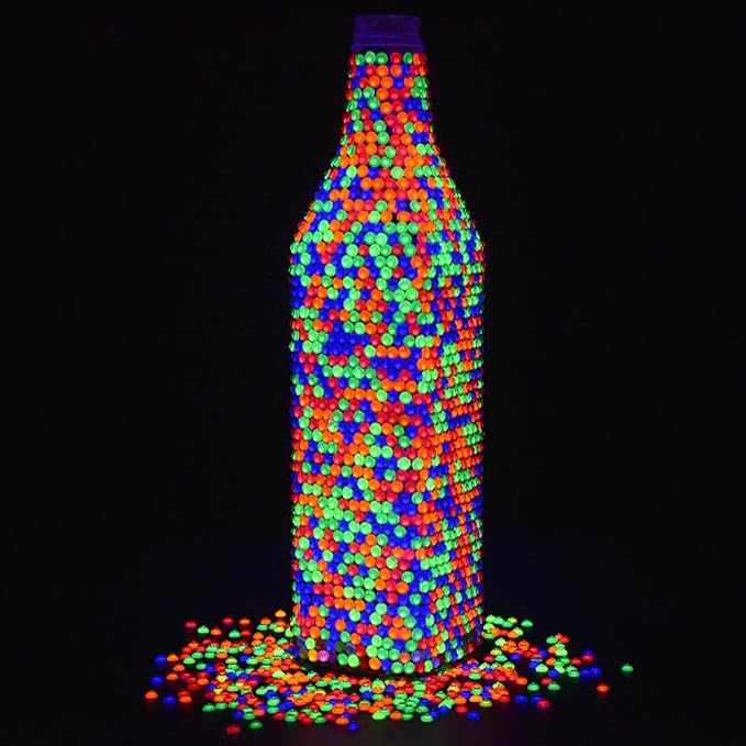 Blinginbox Flatback Rhinestones Round Gems, 1440pcs Luminous Series Glass Stones Neon Gems Non Hotfix Crystal Rhinestones for Nail Charms Crafts Clothes Tumblers,Mixing Colors Neon,SS30.