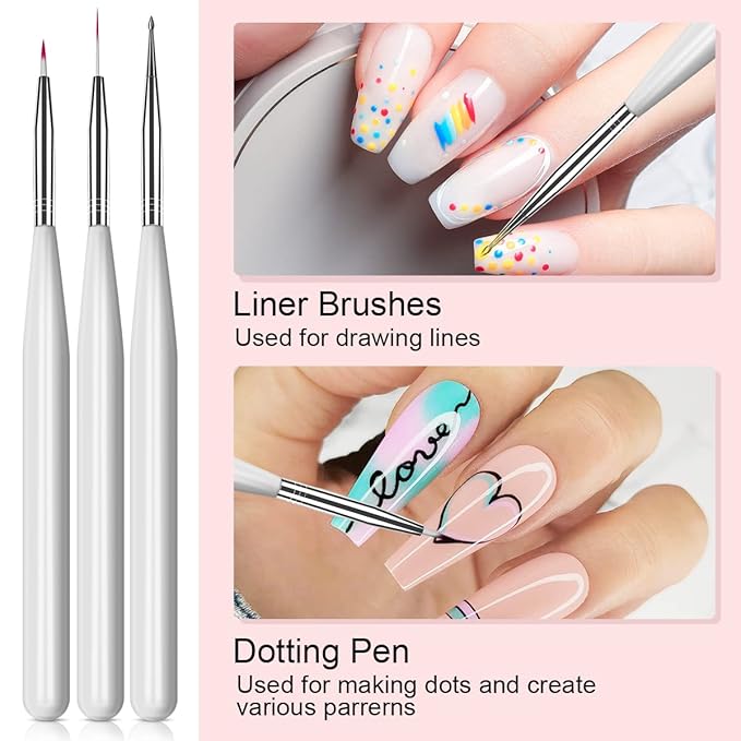 Saviland Builder Nail Gel Set with Nail Drill – 6 Colors Spider Gel with Nail Art Brushes 3Pcs Hard Gel(VE&VB5&Kerain) Clear Pink Nudes Builder Nail Gel with Lamp Nail Brush for Nail Extension Shaping