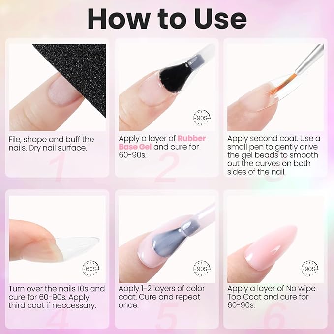 Lavender Violets Clear Builder Gel for Nails 2pcs Set 15ml 8 in 1 Nail Builder Strengthener Gel Enhancement Nail Gel Building Nail Apex for Beginners & DIY Salon Manicure A105x2