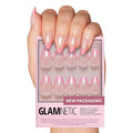 Glamnetic Press On Nails - Bubble Gum Glaze Fake Nails | Short Almond Pink French Tip Nails with a Glaze Finish | 15 Sizes - 30 Nail Kit with Glue