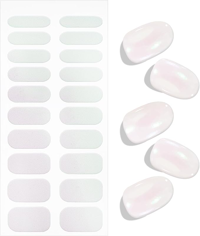 JMEOWIO Gel Nail Stickers Glitter Semi Cured Gel Nail Strips Wraps UV/LED Nails Art Design Decoration Accessories