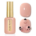 Double Rhythm 0.50 OZ Gel Polish Hema Free Same Color Same Bottle Golden Round Translucent Neutral Natural Milky 15 ML Jelly UV Polish Art DIY at Home (Nude-C1333)