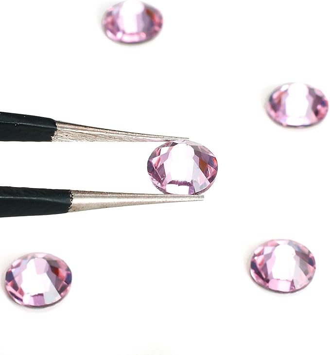 1440pcs Flat Back Rhinestones Glitter Round Crystal Gems Glass Rhinestones for Crafts Nail Art Clothes Shoes DIY Decorations, Pink, SS16, 3.8-4.0mm