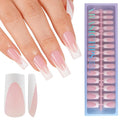 Misssix XBASICTIPS Deep French Tip Press On Nails, 150Pcs French Gel Nail Tips Long Square, Soft Gel Pre-shaped No Need to File 3 in 1 Tips, Fake Nails for Nail Art DIY Extension Designs 15 Sizes