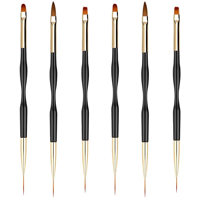 Nail Brush Wooden Nail Brush Acrylic Nail Art Brushes Nail Pens Nail Gradient Brush Nail Design Brushes Nail Art Tools （5Pcs for pack）
