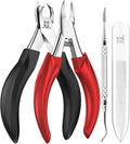 Toenail Clippers, WONSIM 4Pcs Toenail Clippers for Seniors Thick Toenails Heavy Duty Stainless Steel, Sturdy Sharp Toe Nail Clippers Nail Cutters Professional Ingrown Toenail Removal Kit for Men Women