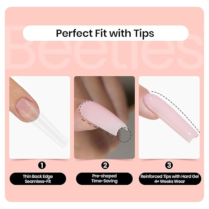 Beetles Hard Gel for Nails Kit Classic Neutral 3 Colors 9 in 1 Nail Extension Sculpting High Hardness for Salon Professionals Nude & Clear Builder Nail Gel UV & LED Cured