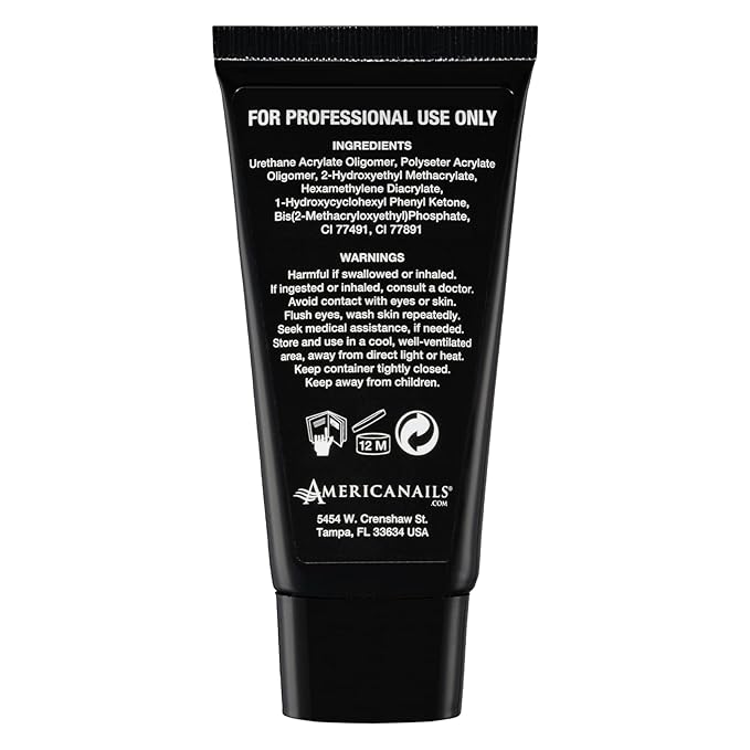 Americanails DuraFlex Gel Paste - Polygel Nail Paste for Nail Overlay and Nail Extension, Odor Free Poly Gel Nail Paste - Nail Strengthener for Durable and Lightweight Nails - 2oz Tube - Cover Pink