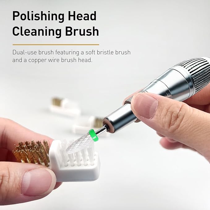 Nail Drill Bit Wire Cleaner Brush, 5-Piece Nail Art Cleaning Tool Set for Salon and Home Use, Nail Polish Cleaning Brush