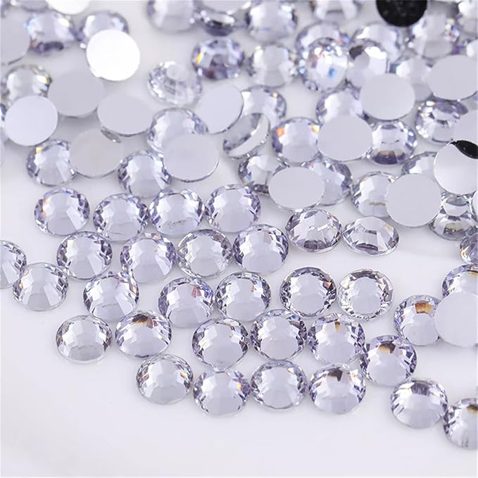 500 Pieces SS30 6mm Flatback Rhinestones Clear Glass Round Gems Crystals for Nail Art DIY Crafts Clothes Shoes Bags （White）
