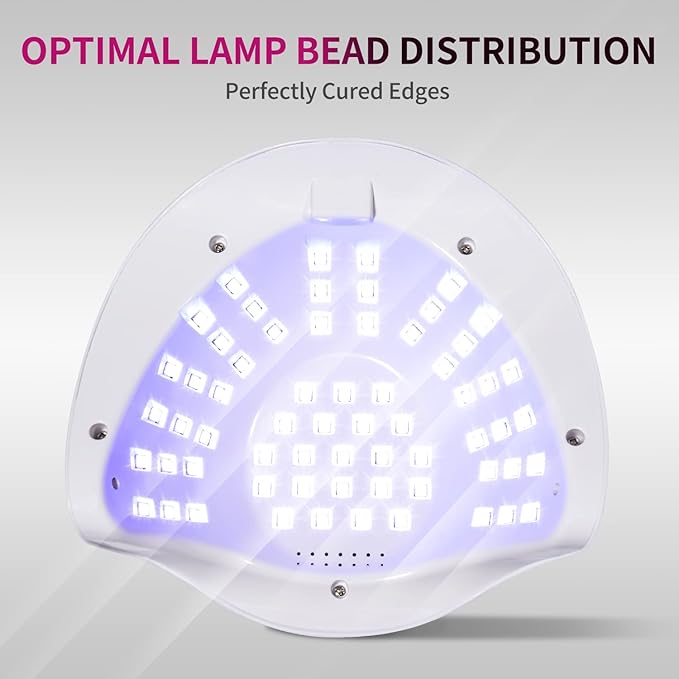 Professional 288W UV/LED Nail Lamp with Smart Sensor, 63 LED Beads UV Light for Gel Nails, 4 Timer Settings, Portable Handle Fast Curing Gel Nail Dryer for Gel Polish, Salon & Home Use