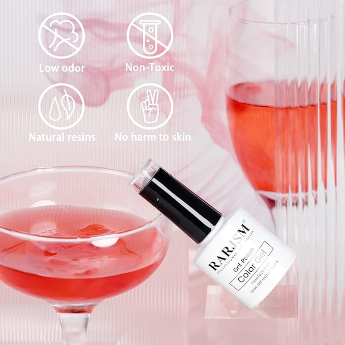 RARJSM Pearl Gel Nail Polish Pink Purple Pearlescent Shell Glitter Orange Pink Shimmer Mermaid Iridescent Nail Gel Polish Soak Off LED UV Curing Requires Swirl Thread Effect DIY Manicure Use 7.5ML